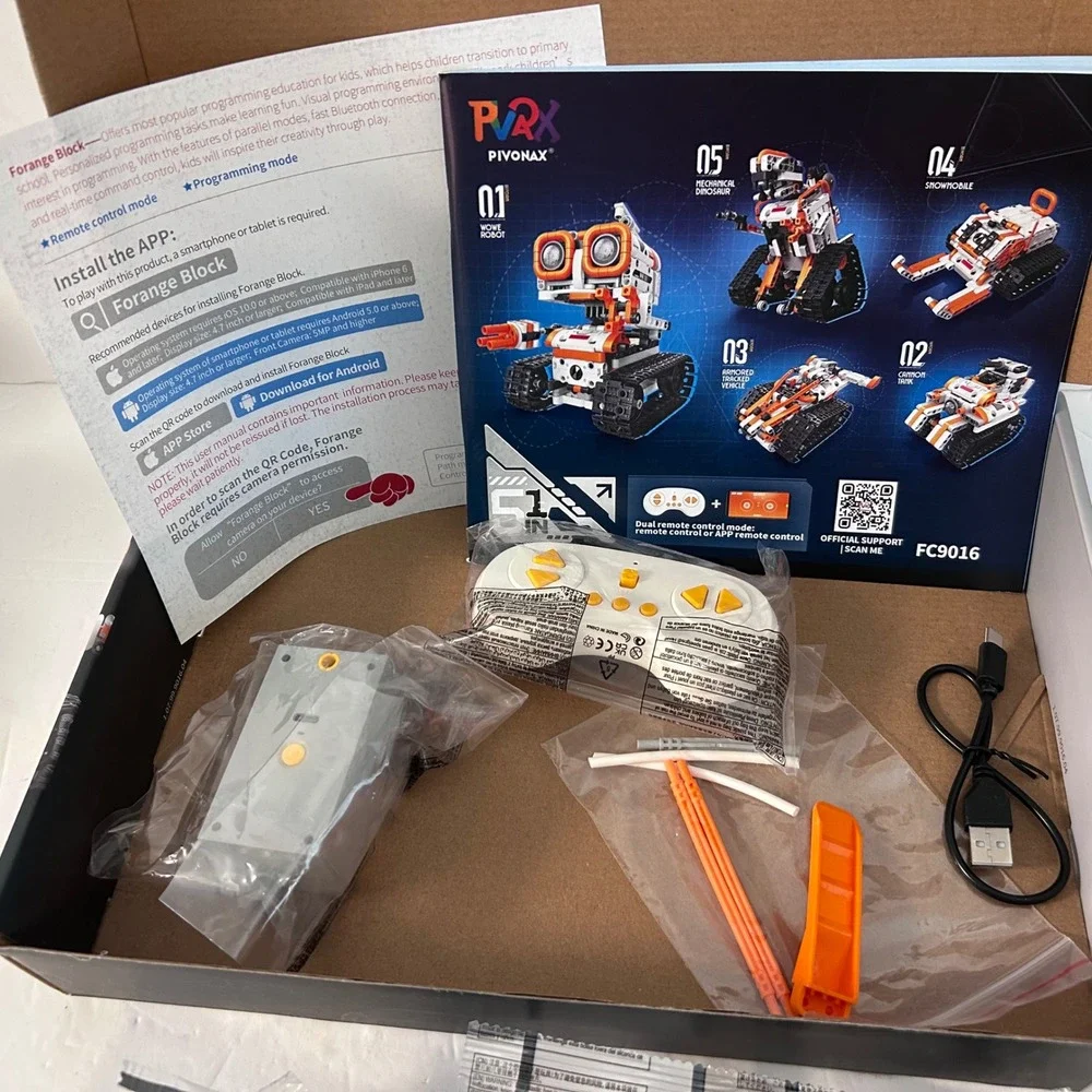 Pivonax 5-in-1 STEM Robot Building Toy Kit RC App Control 560 Pcs FC9016
